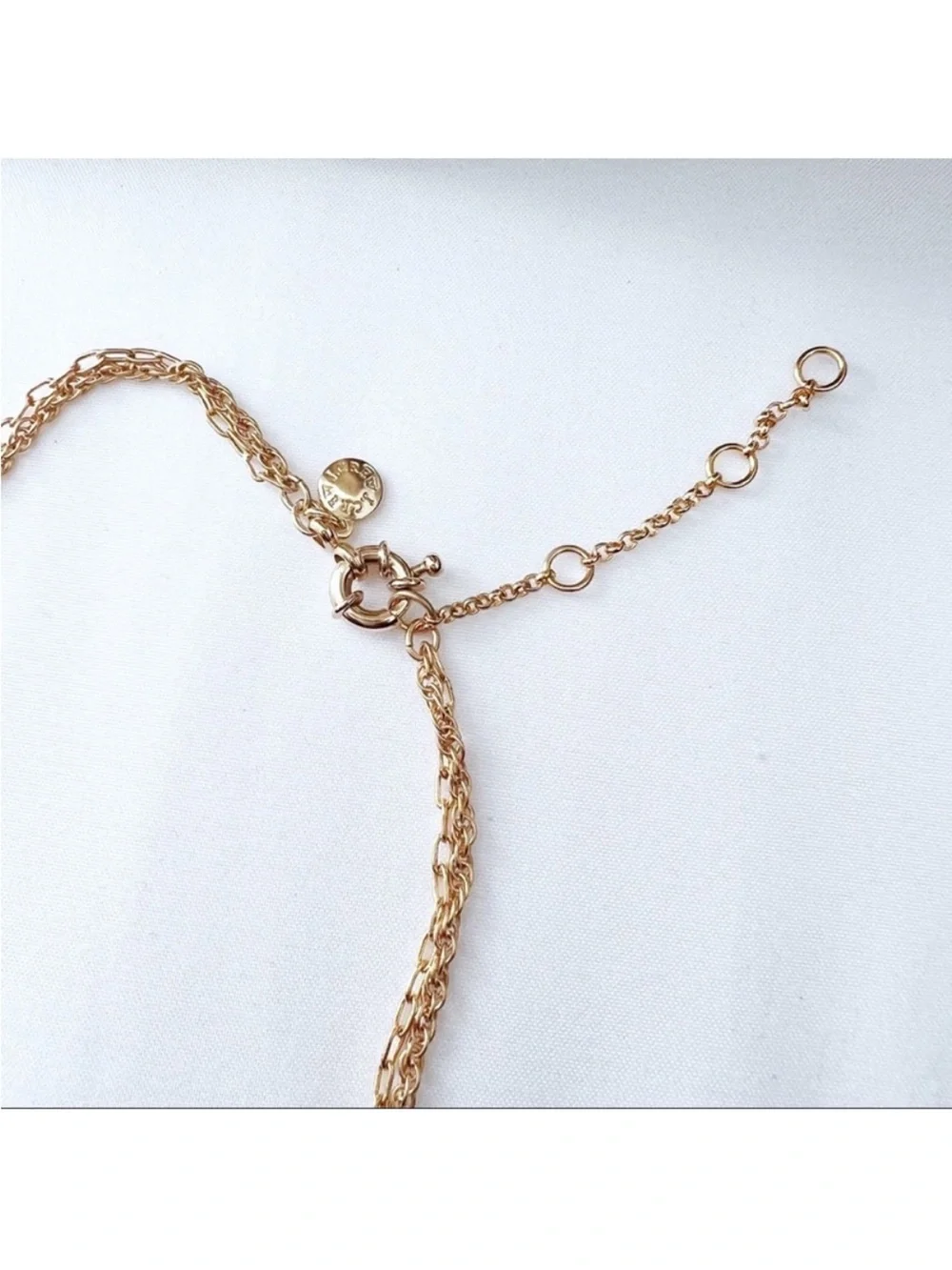 J. Crew Celestial Charm Gold Star & Moon Layered Necklace with Pearl Accents